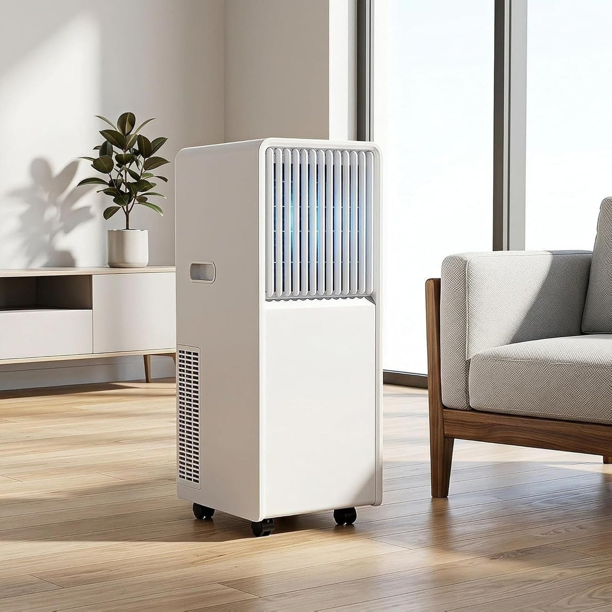 Condizionatore, 12000 BTU, 16°C, Bianco, telecomando, timer, spegnimento automatico