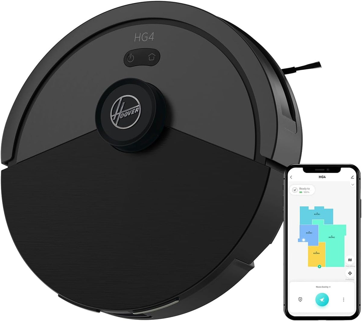Robot aspirapolvere, HG410D, Hoover, 2 cm, Nero, Wi-Fi