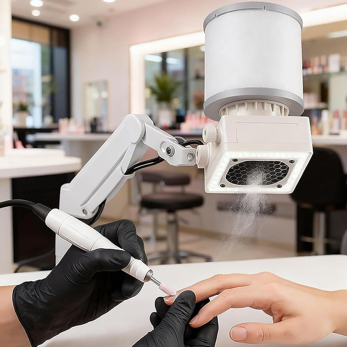 Xjymposium, Frese per unghie, 36 W, 7200 RPM, 40 x 30 x 25 cm, Nero, alluminio, illuminazione LED