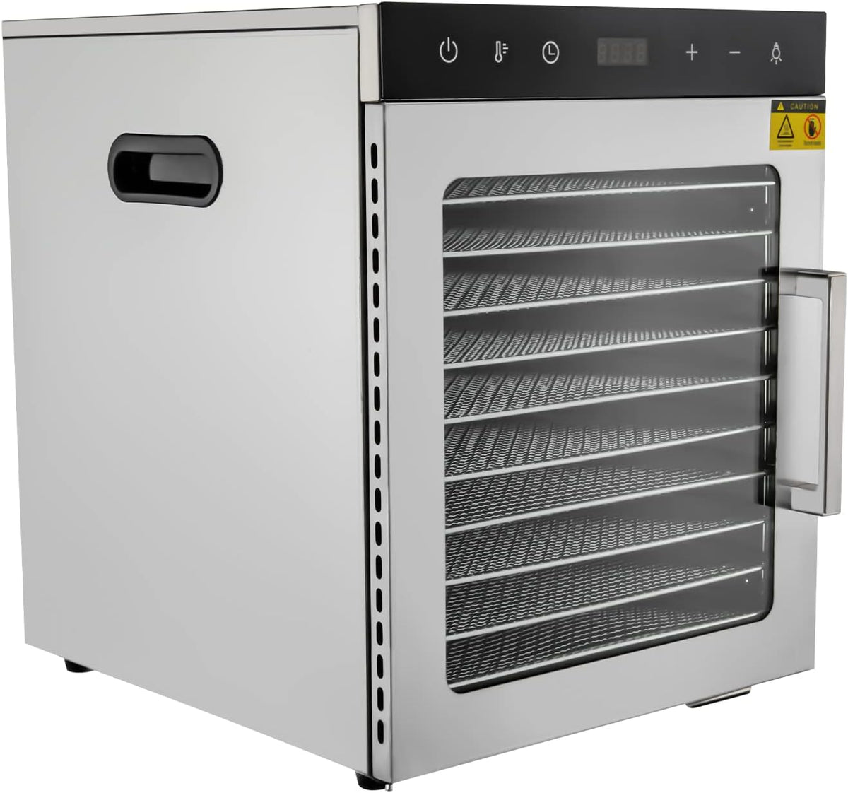 Jerool, Essiccatori per alimenti, 30 × 28 cm, 48 dB, 800 W, Argento, acciaio inox, illuminazione LED