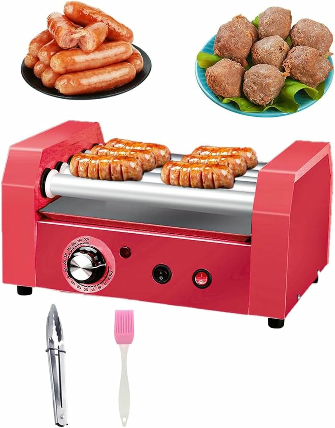 Macchine per Hot Dog, YGHBFRSZ, 600 W, 360 °c, 18 mm, Nero, acciaio inox