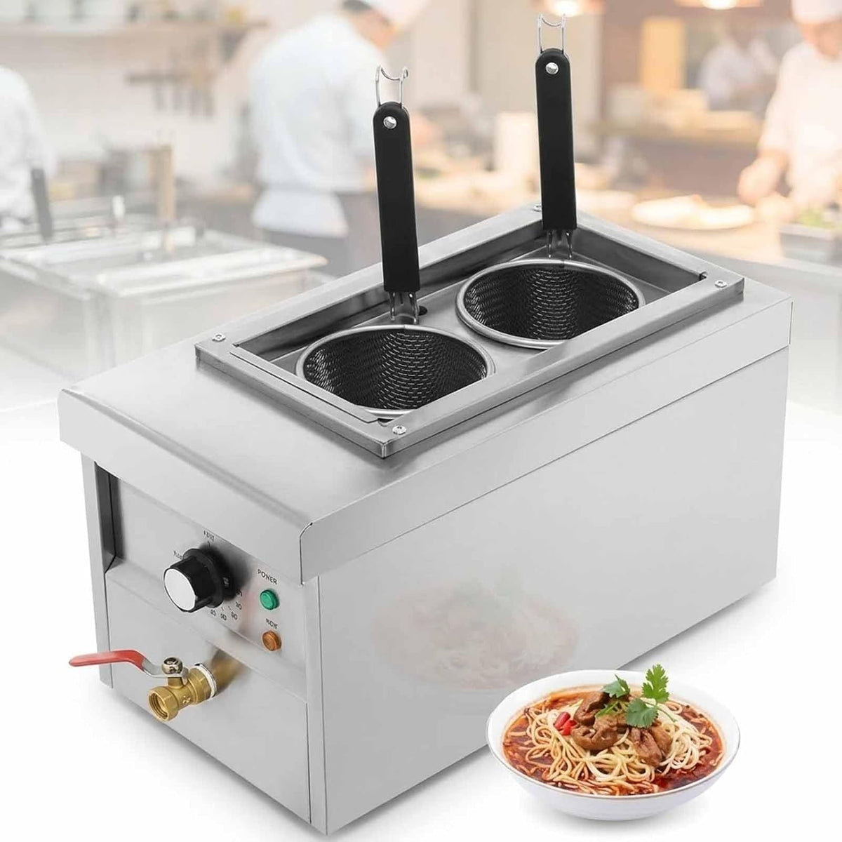 MObyat, Macchine per la pasta elettriche, 2,5 kW, 110 °c, Nero, acciaio inox