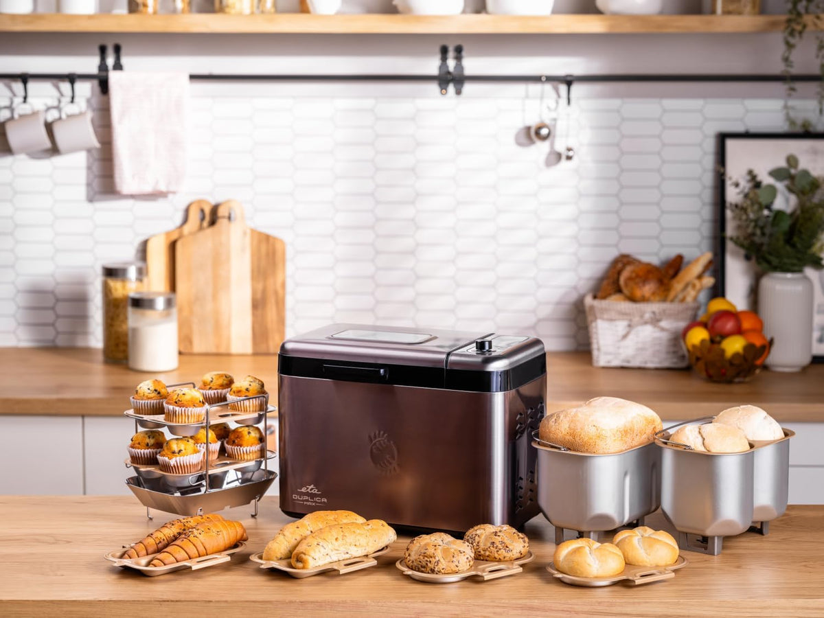 Macchine del pane, ETA, 850 W, 1,5 kg, 65 dB, Nero, acciaio inox, struttura pieghevole, timer