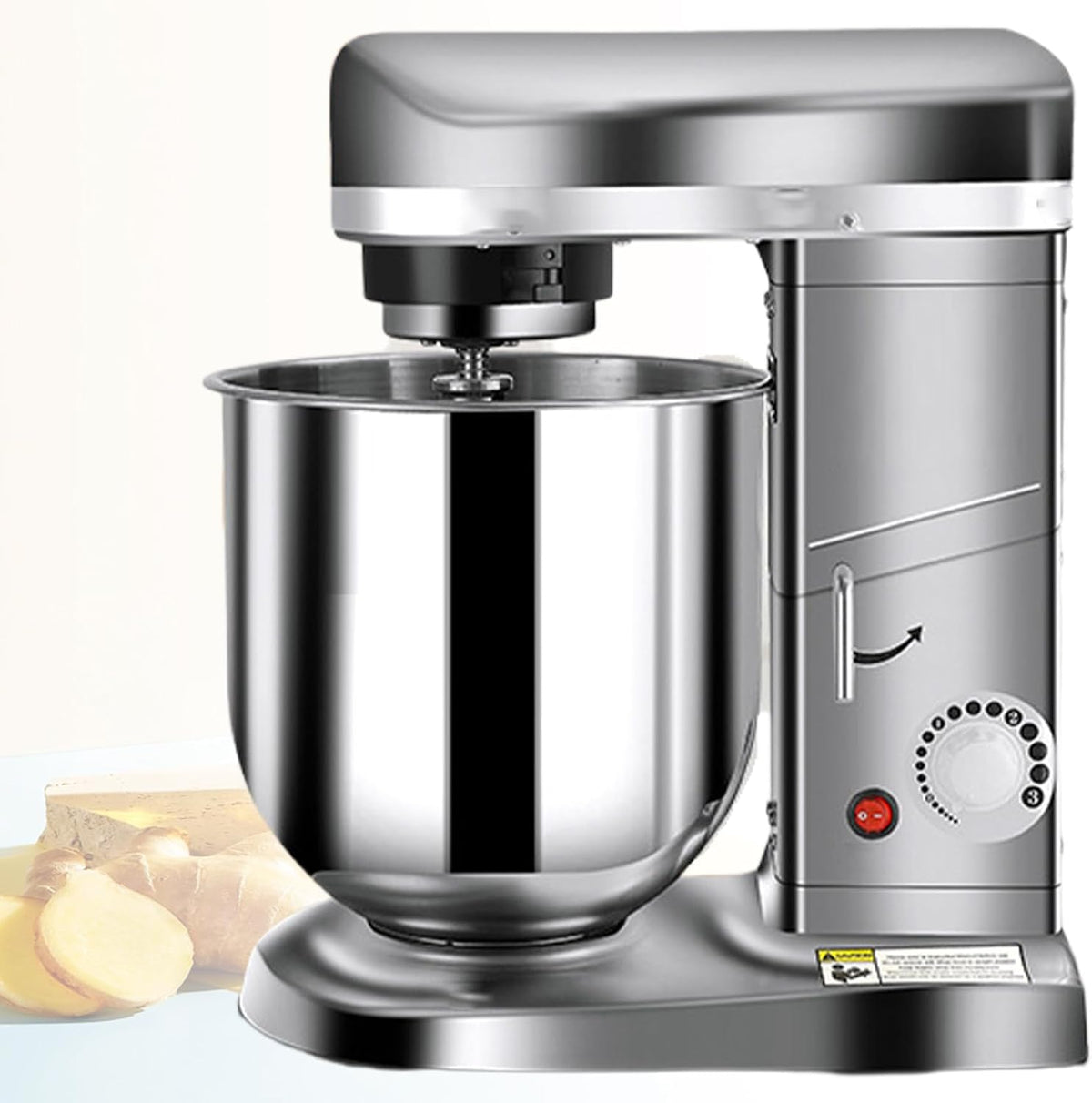 ZhlCrioxenic, Impastatrice planetaria, 5 L, 350 W, 13 kg, Argento, acciaio inox