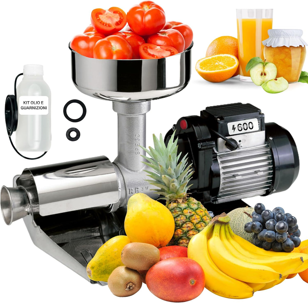 Macchine per conserve e vin brulè, N.5, Reber, 600 W, 350 kg, 100 ml, Nero, acciaio inox