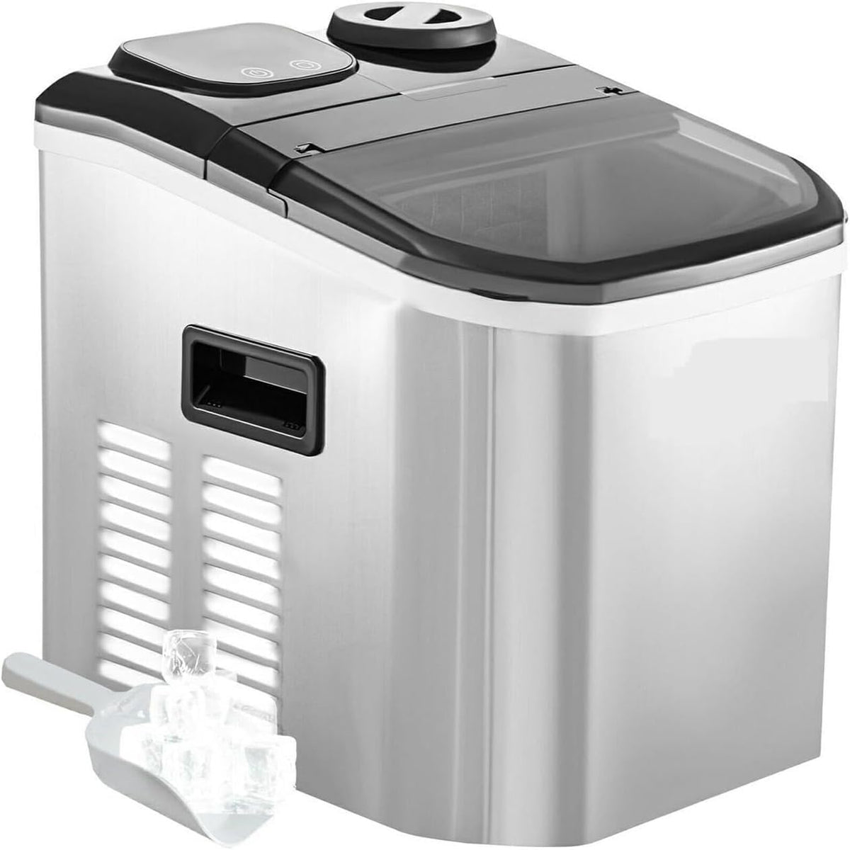 CVFRDD, Macchina per cubetti di ghiaccio, 18 kg, 31 x 39 x 37 cm, 130 W, Grigio, vano contenitore