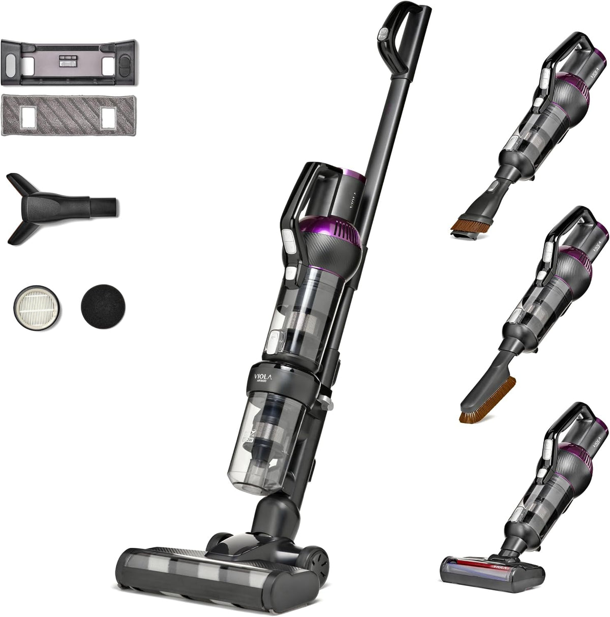 Divano, VIOLA, 28,8 V, 600 W, Viola/Nero, funzionamento senza fili