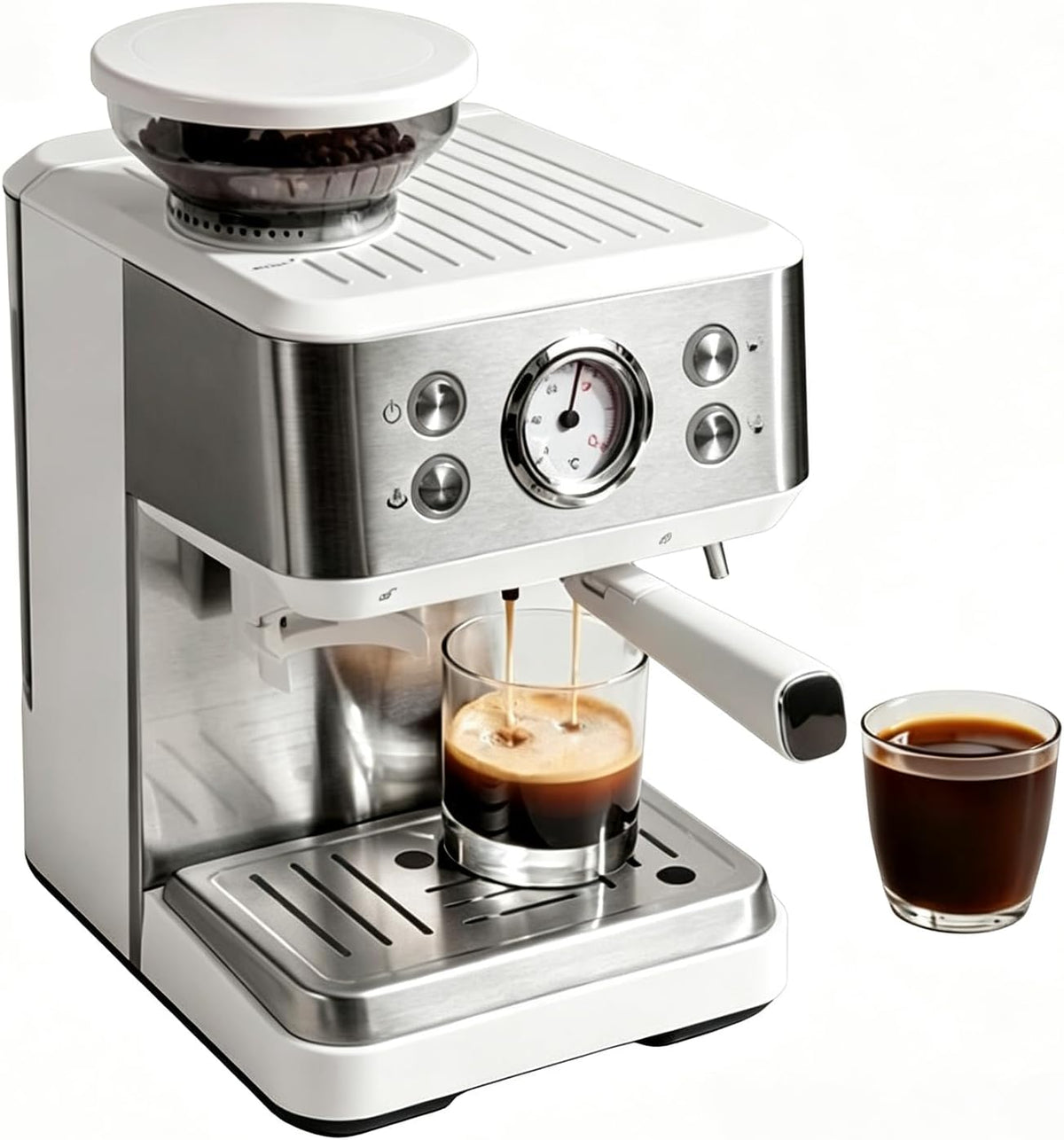 Macchina da caffè, 20 Bar, 51 Mm, 50 mm, Nero/Argento, acciaio inox