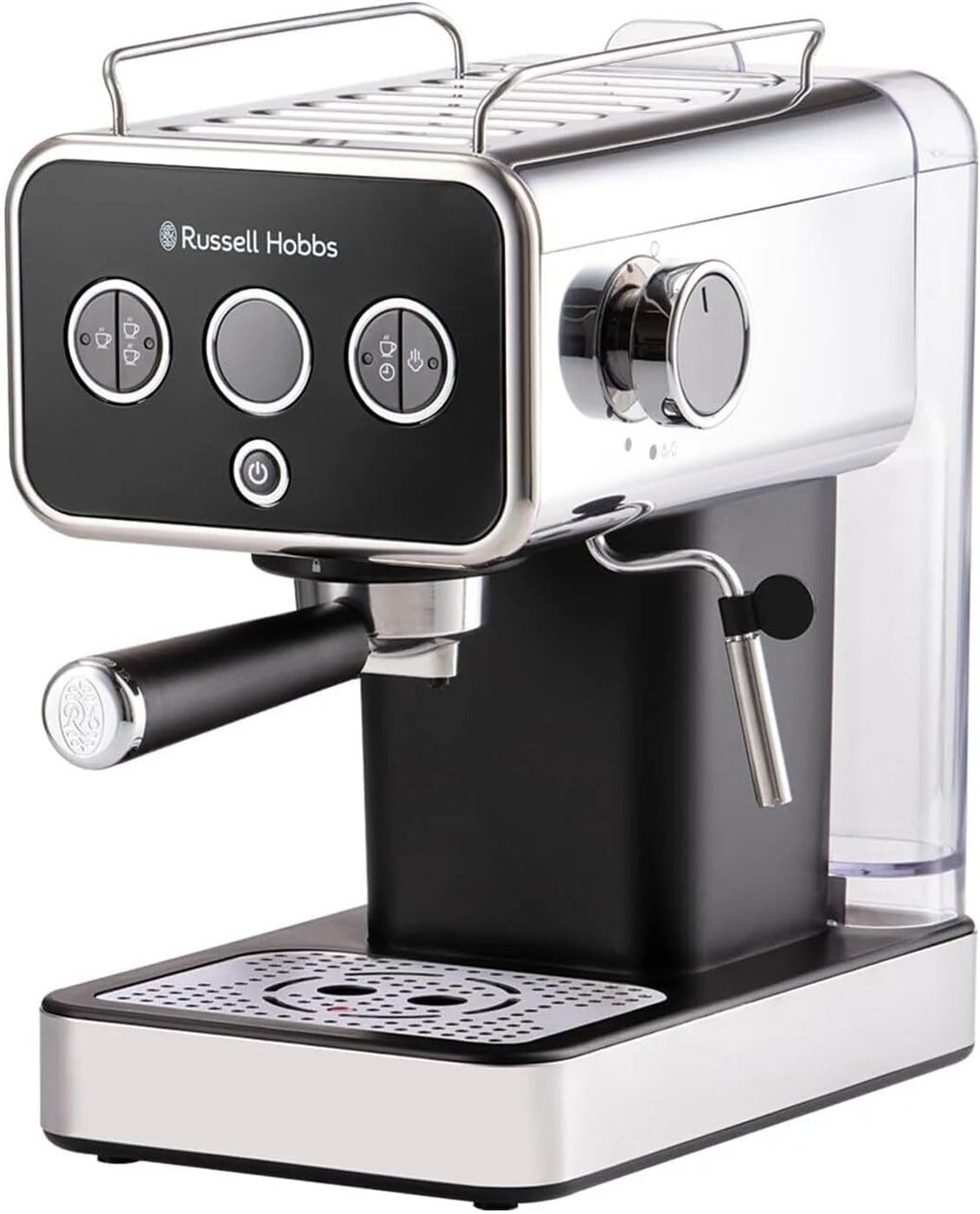 Russell Hobbs, Macchine da caffè tazza singola, 15 bar, Nero/Argento, acciaio inox