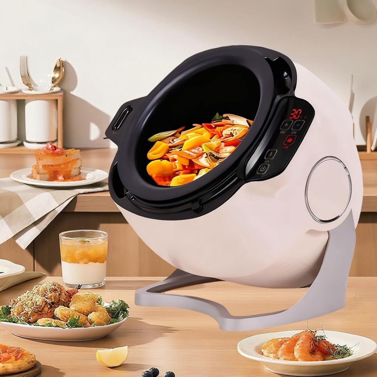 Himopuer, Robot da cucina, 6 litri, 110 V, 260 °C, Nero, vano contenitore