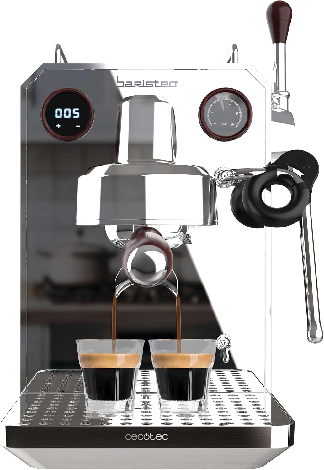 Cecotec, Macchina da caffè, 15 Bar, 1,7 L, Nero/Argento