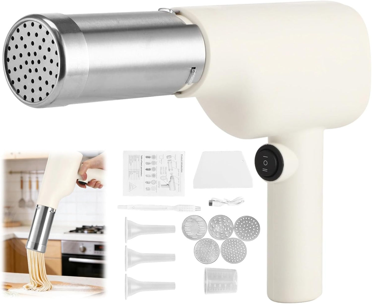 NIMBLOOM, Macchine per pasta, 30 x 6,6 x 20,6 cm, Nero, acciaio inox, USB, funzionamento senza fili, 5 in 1
