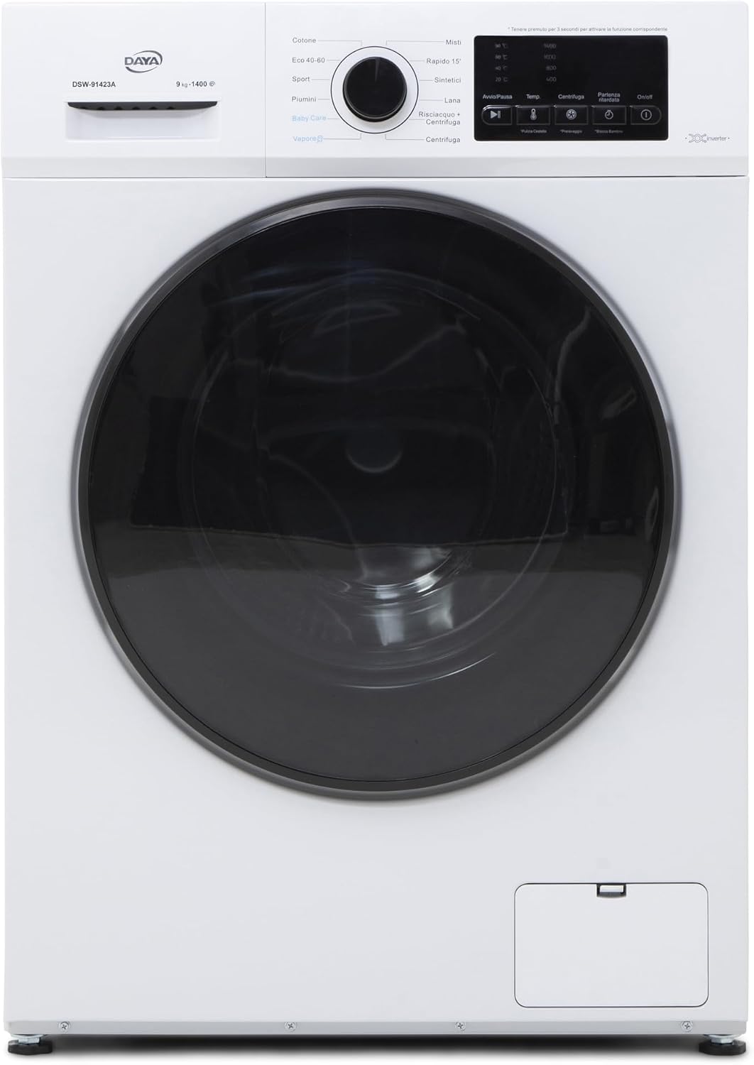 Daya, Lavatrice, DSW-91423A, 9 kg, Bianco, motore inverter