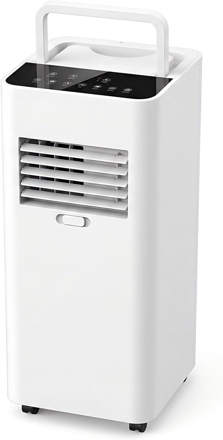 AIEIJJH, Condizionatore, 9000 BTU, 28 m, 30 dB, Bianco, timer, pompa di calore