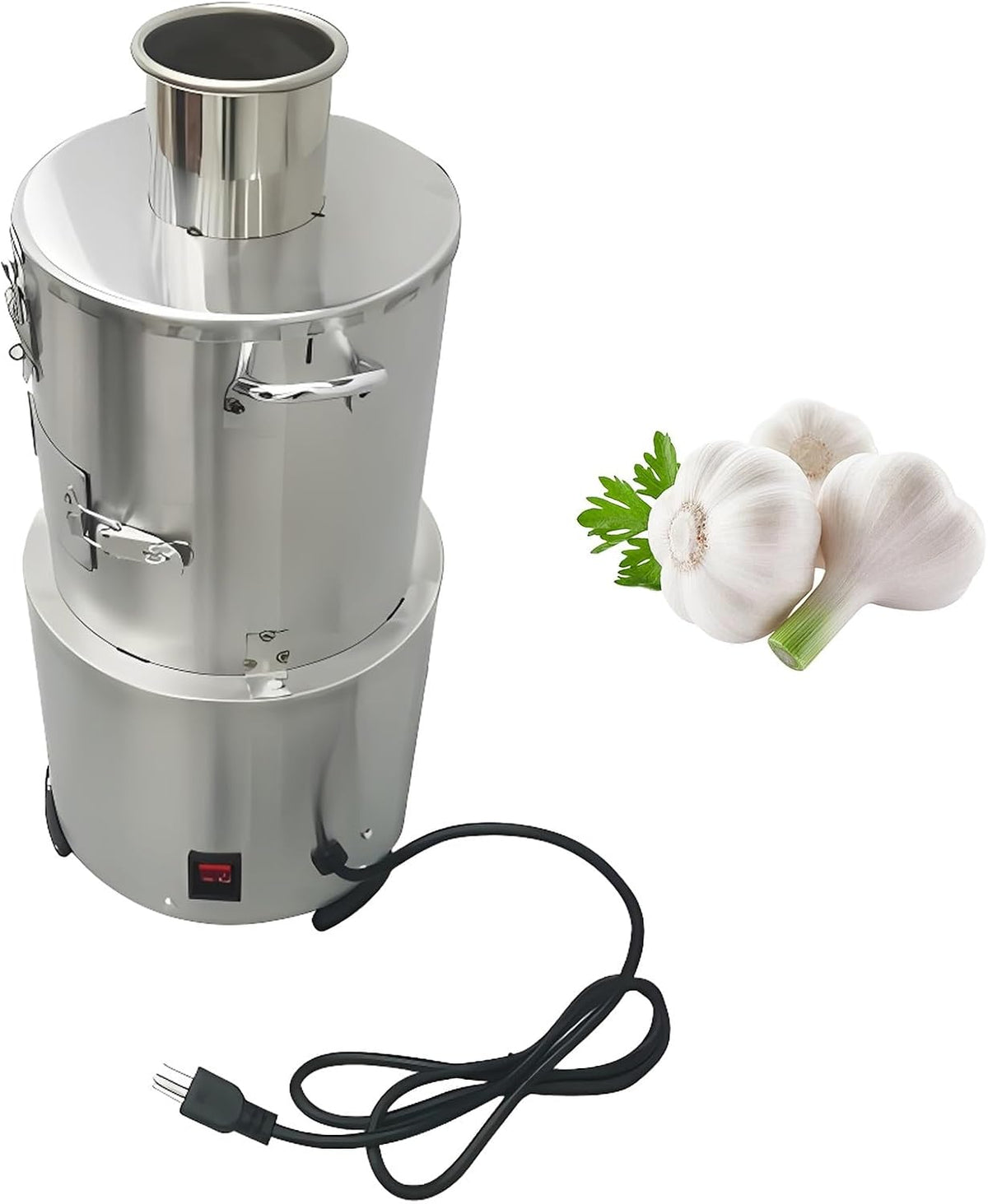 VEXYTRRON, Pressa-aglio, 24 × 24 × 48 cm, 200 W, 110 V, Nero, acciaio inox