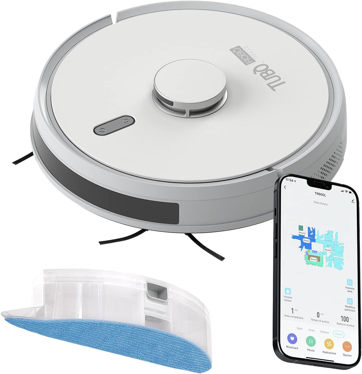 AERTECNICA, Robot aspirapolvere, ATR900L, Nero, filtro HEPA