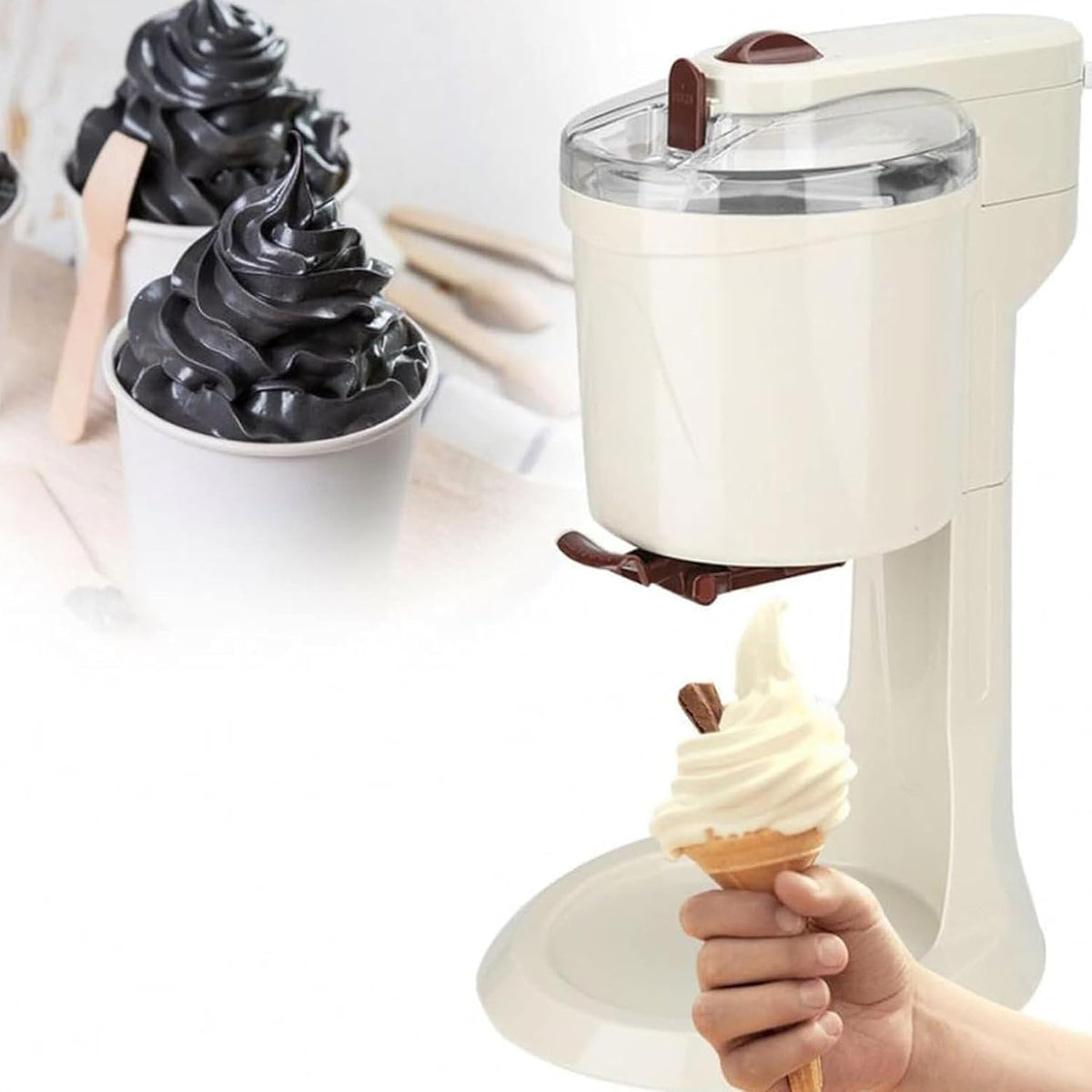 Gelatiera, 270 x 240 x 425 mm, 20 W, 1000 ml, Nero, alluminio