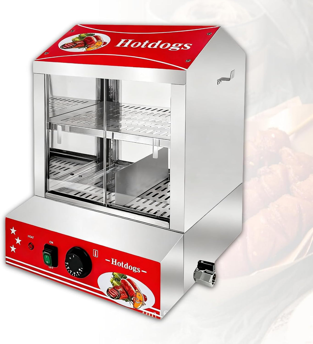 Macchine per Hot Dog, KUSOLE, 110 V, 350 x 382 x 495 mm, 30-85 °C, Nero