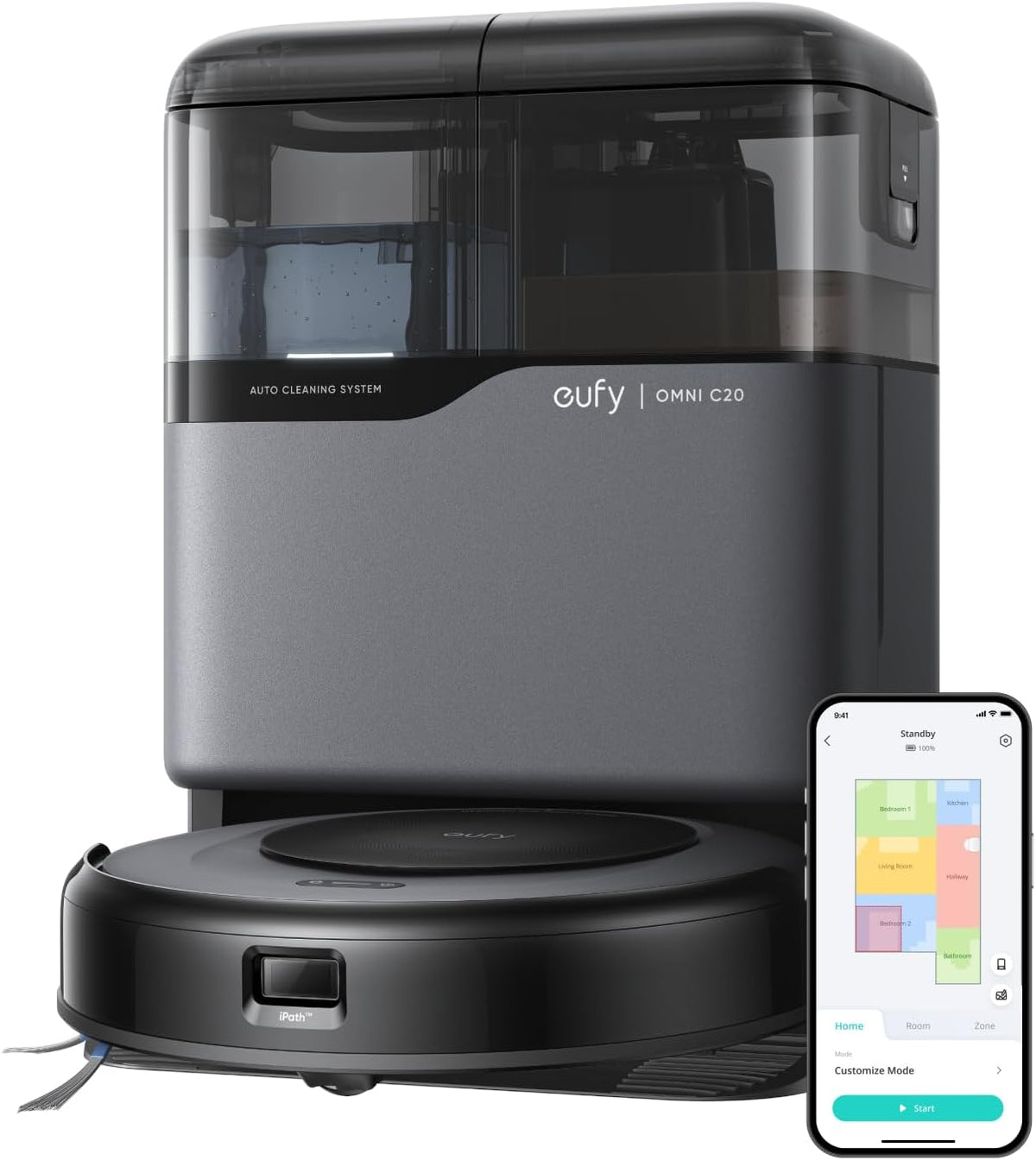 eufy, Robot aspirapolvere, C20, Nero