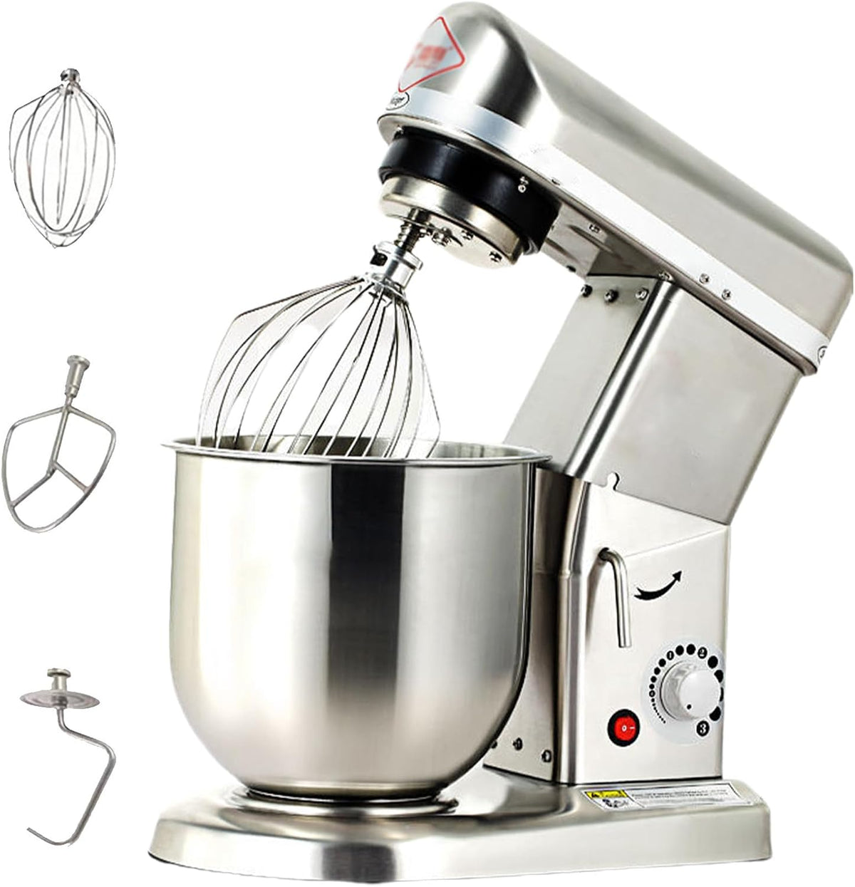ZhlCrioxenic, Impastatrice planetaria, 7 L, 350 W, 13 kg, Argento, acciaio inox