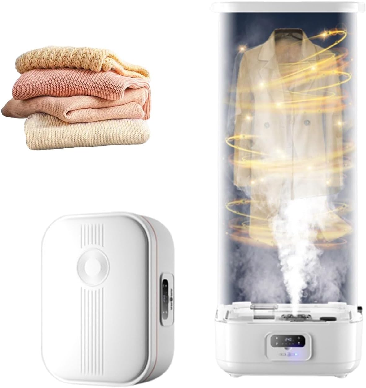 Armadio, Acentesoft, 900 W, Bianco, struttura pieghevole, spegnimento automatico