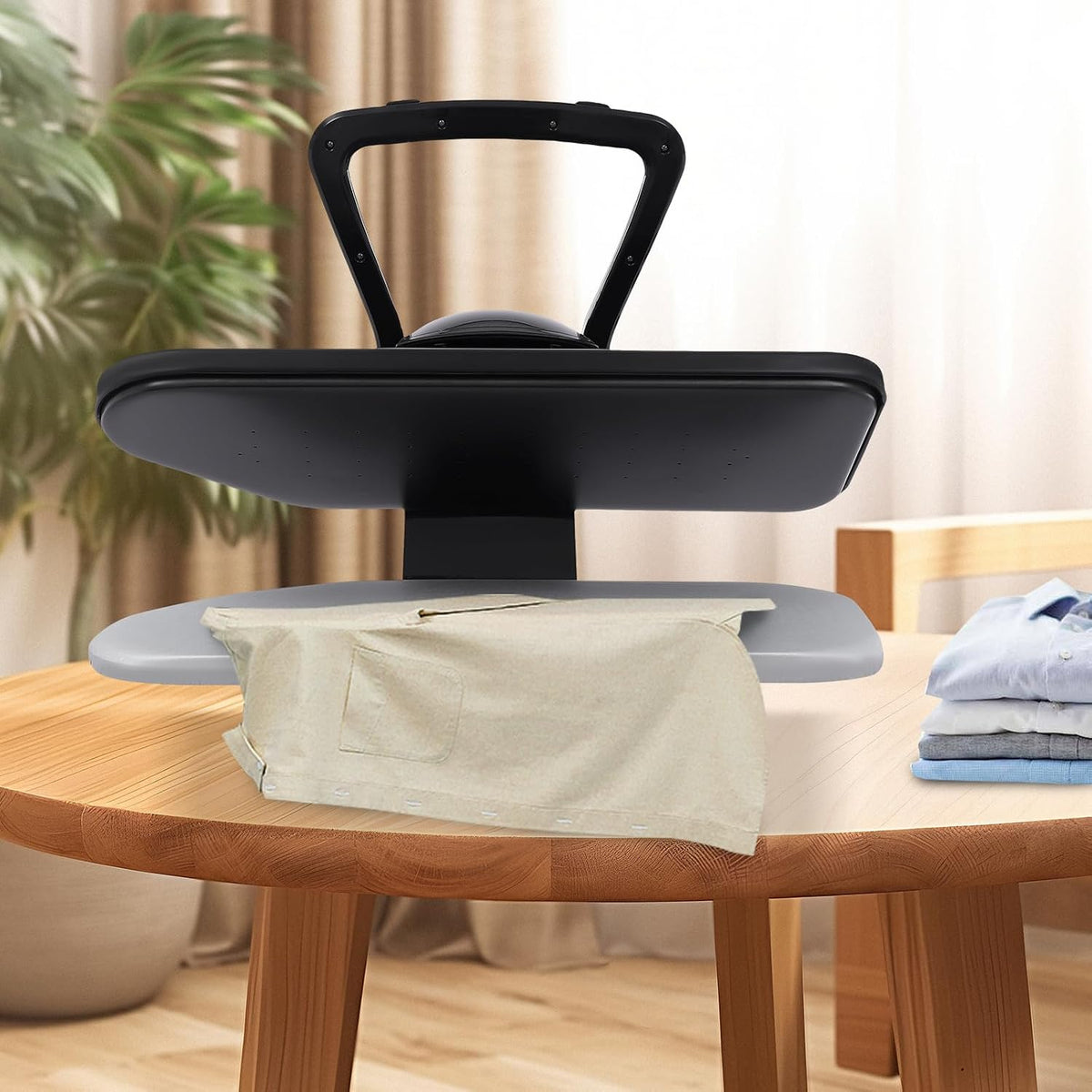 Mqwdxzfes, Presse da stiro, 2200 W, 66 cm, 120 g, Nero, alluminio, 5 funzioni, protezione dal surriscaldamento