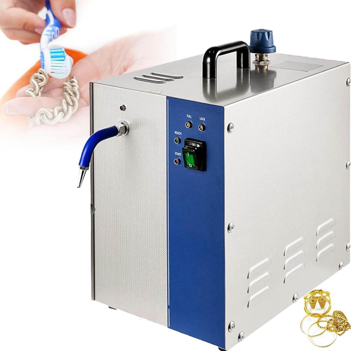 LJLYYDS, Pulitore a vapore, 4 L, 4 kg, 110 V, Argento/Oro, acciaio inox