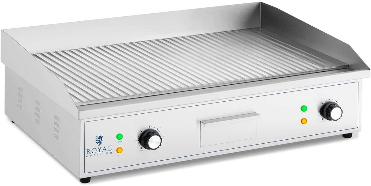 Royal Catering, Piastre, 700 x 400 mm, 4400 W, 300 °C, Nero, funzione grill