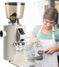 YEHOZZ, Macinacaffè elettrici con centrifuga, 450 G, 252 x 210 x 478 mm, 350 W, Beige, acciaio inox, vano contenitore, illuminazione LED, timer