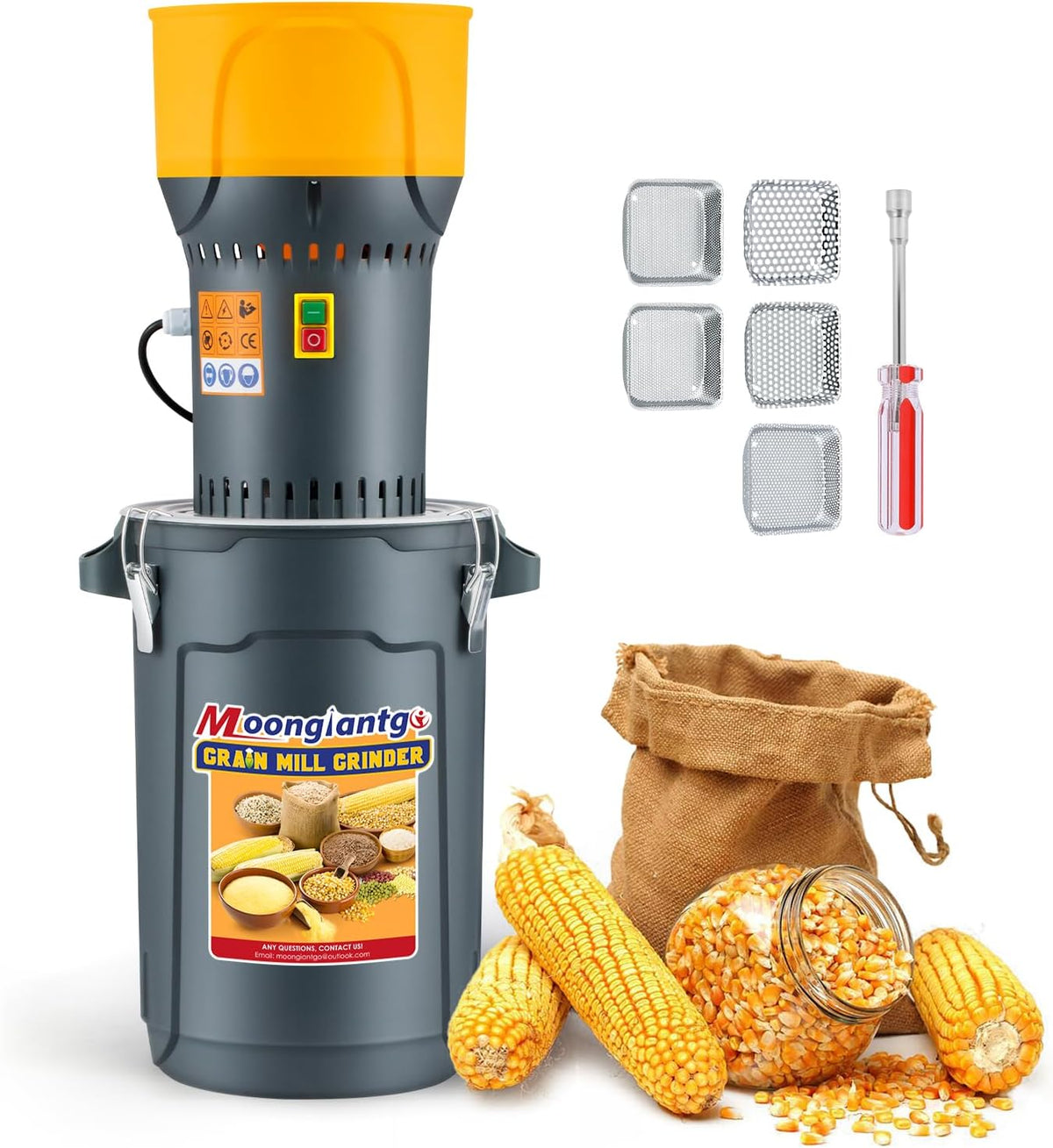 Moongiantgo, Macinini, 1300 W, 25 L, Nero
