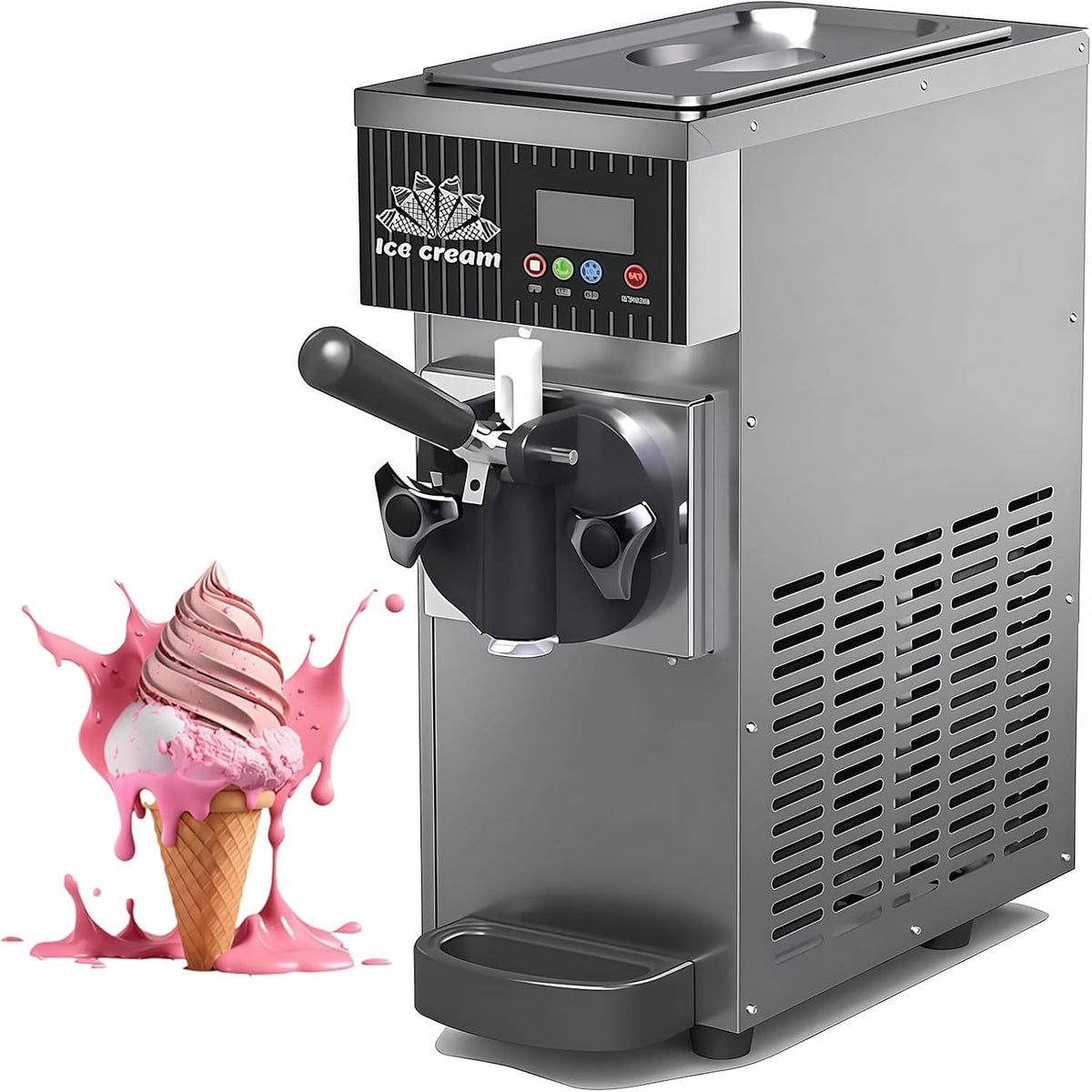 SHUMIAO, Gelatiera, 450 W, 5 kg, 2,5 litri, Nero, acciaio inox, timer