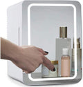 QQYYLI, Mini frigorifero, 8 Litri, Bianco, illuminazione LED, 2 in 1