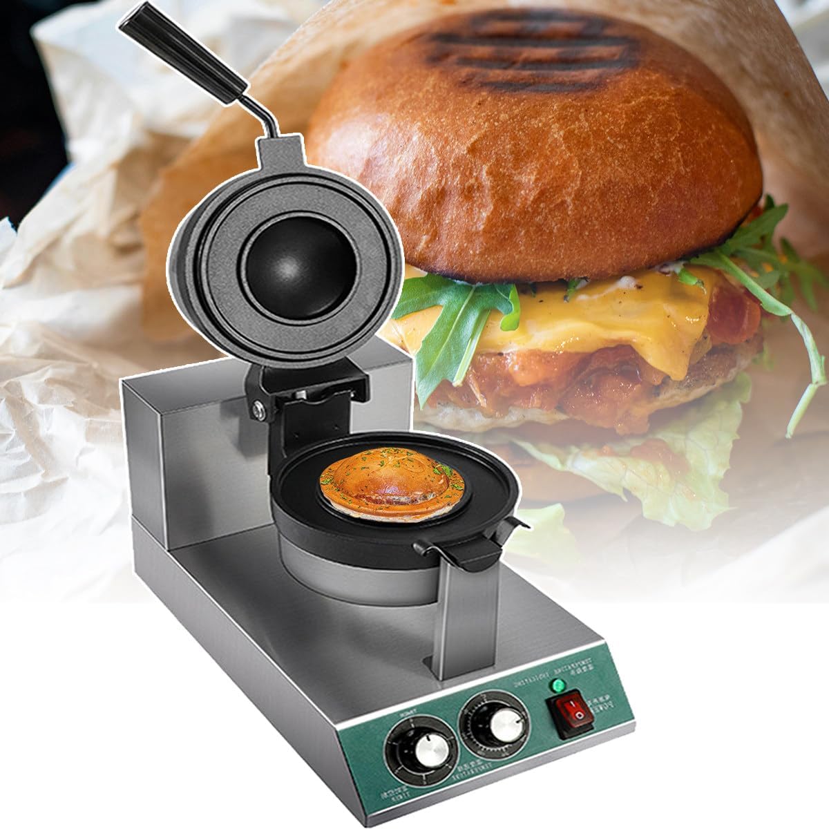 forplubossmmp, Gelatiera, 1300 W, 50-250 °C, 10 cm, Nero, acciaio inox