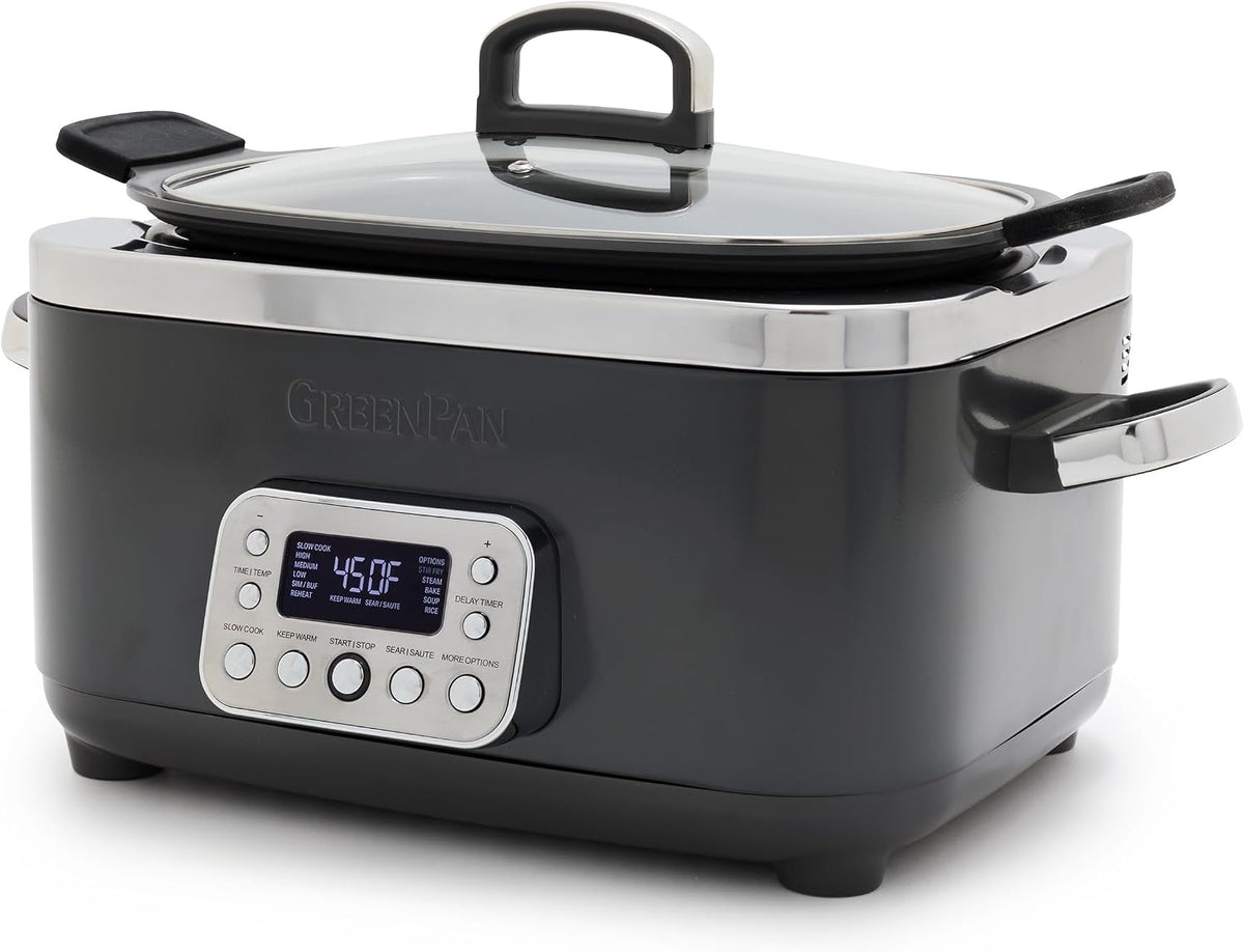 GreenPan, Slow Cooker, 6QT, Marrone