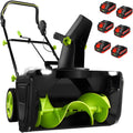 Ymnogjie, Pale da neve, 3500 W, 54 x 52,5 x 40,5 cm, 40 V, Nero, illuminazione LED, funzionamento senza fili