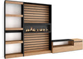 Skraut Home, Mobili, 107x70 cm, 102 cm, 45 cm, Nero, illuminazione LED, telecomando