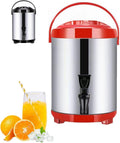 Distributori di acqua calda e fredda, 8 l, Argento/Rosso, acciaio inox, struttura pieghevole