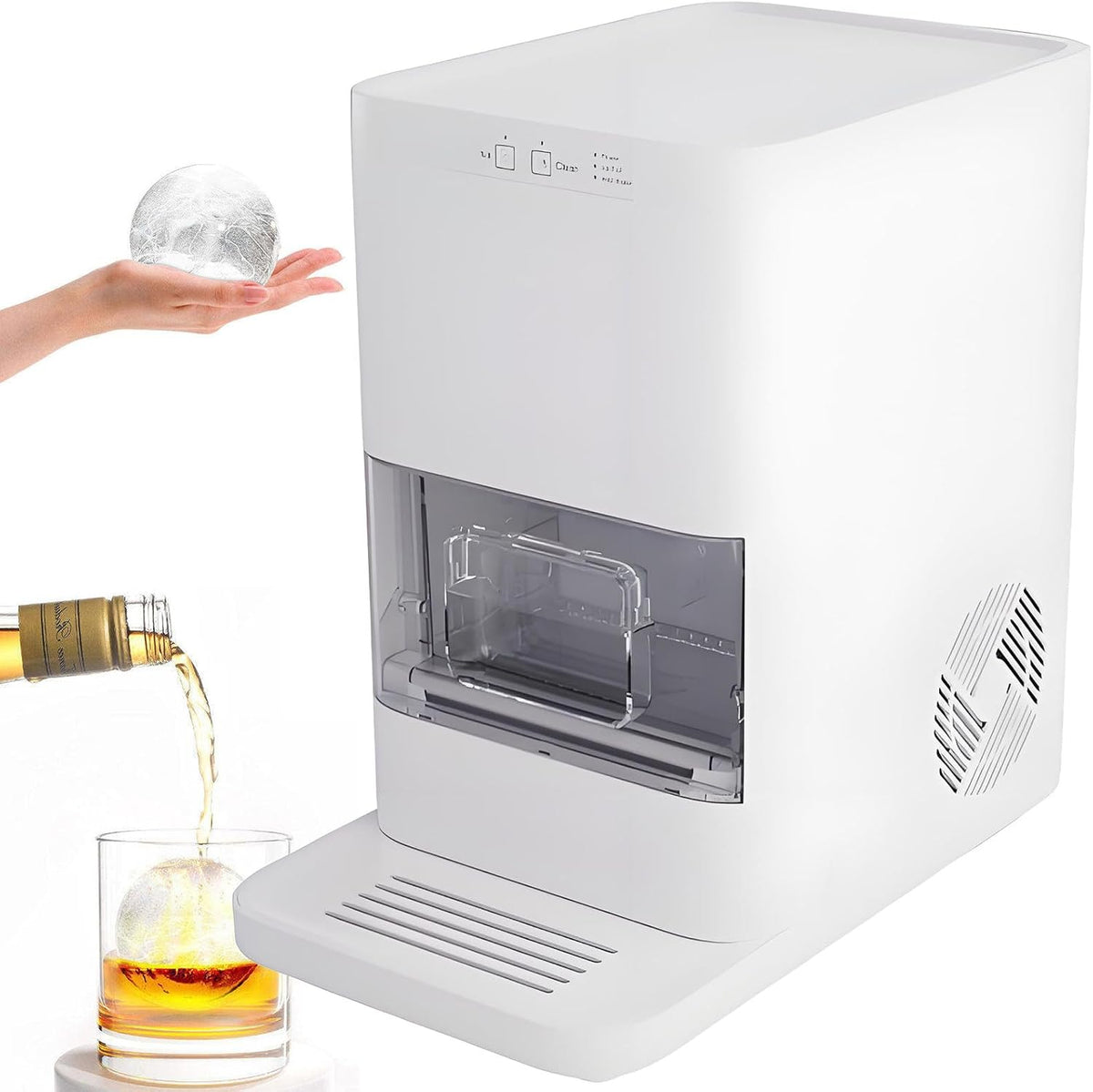 Macchina per cubetti di ghiaccio, SHENGSHIYU, 1,2 L, 50 mm, 248 x 344 x 413 mm, Bianco, autopulizia