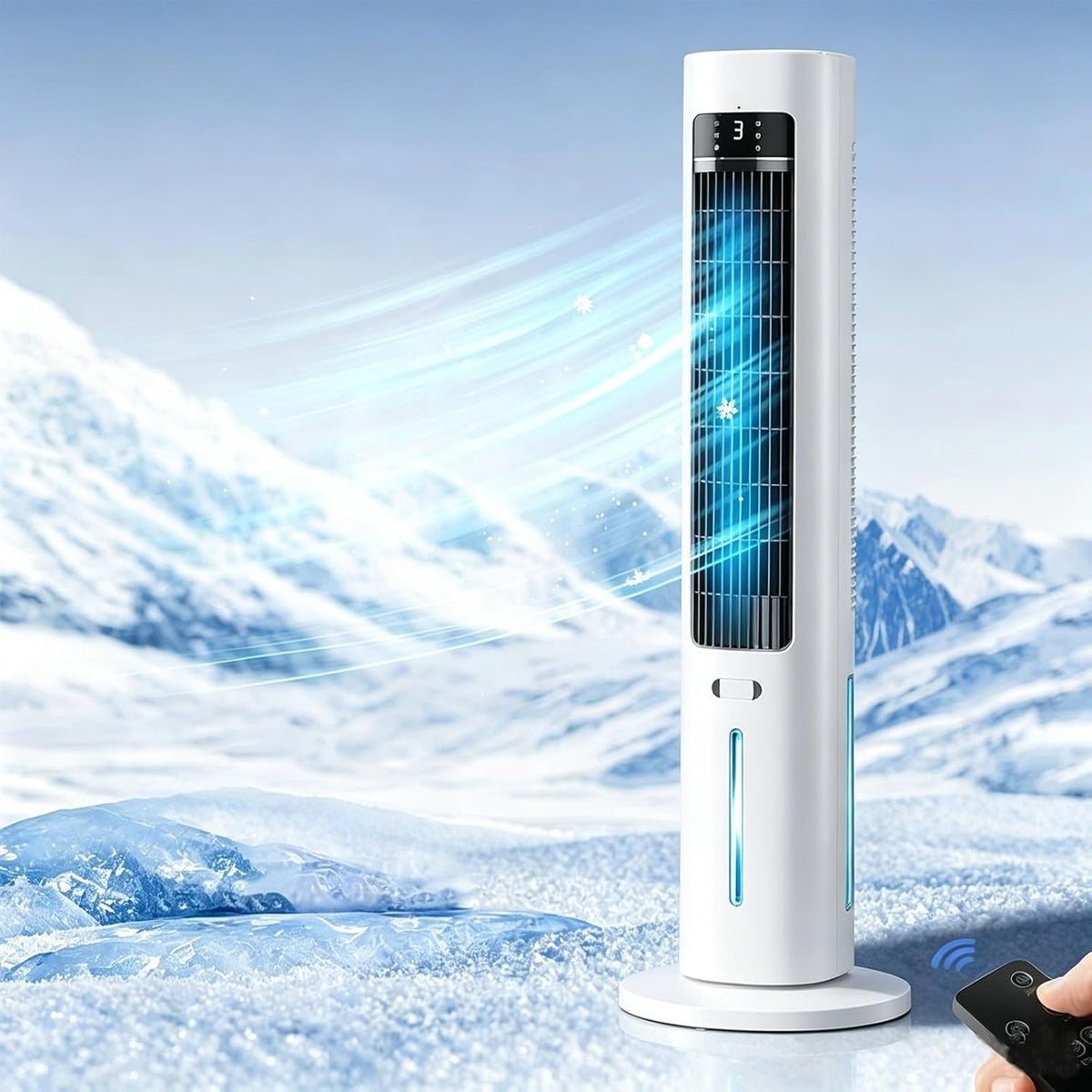 CSPJPIZIYB, Ventilatori a torre, 97,5 cm, 220 V, 60 W, Bianco, telecomando, timer, funzionamento senza fili