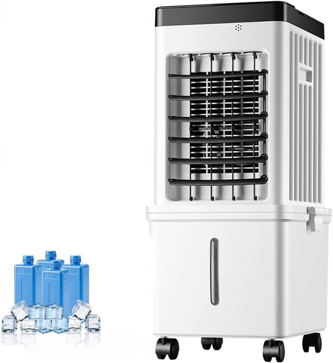 Condizionatore portatile, Hazomeu, 23 x 27 x 60 cm, 15 litri, 220 V, Bianco, telecomando, timer