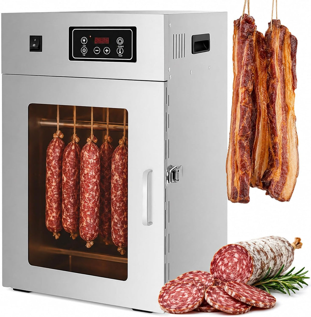 Armadio, moupeaktain, 34×40×55,5 cm, 800 W, Argento, acciaio inox, timer