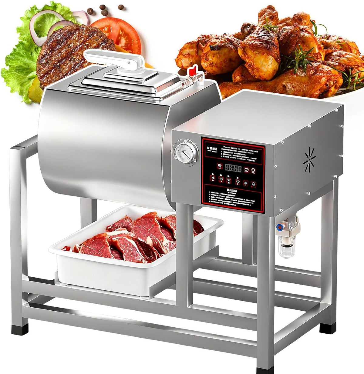 Batticarne, 45 l, 38 x 37 x 30 cm, 350 W, Nero, acciaio inox, timer